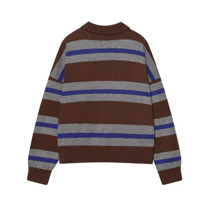 Jersey de Rayas Cuello Polo para Mujer | Oversize