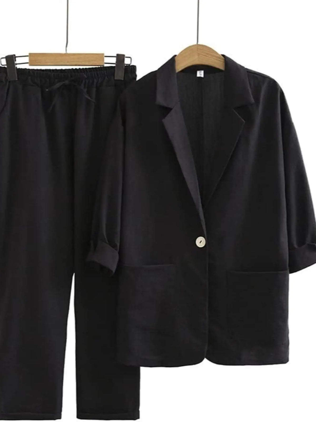 Conjunto Blazer y Pantalón de Lino para Mujer | Traje de 2 Piezas de Entretiempo