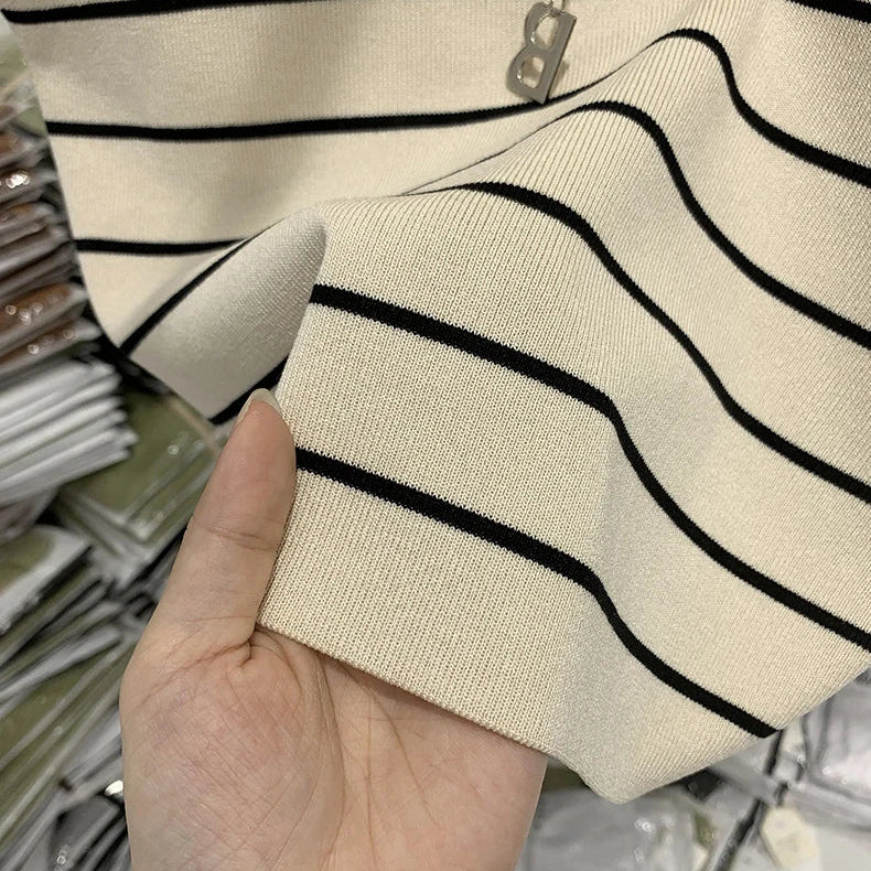 Chaleco de Punto a Rayas para Mujer | Escote Ancho