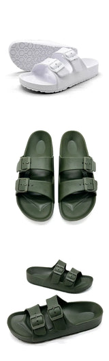 Zuecos EVA con Doble Hebilla para Mujer | Sandalias Cómodas de Verano