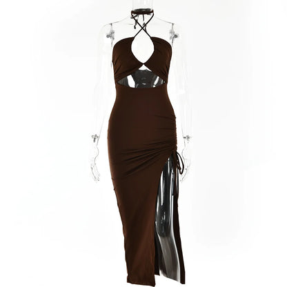 Vestido Midi Entallado para Mujer | Vestido Ajustado con Escote en V