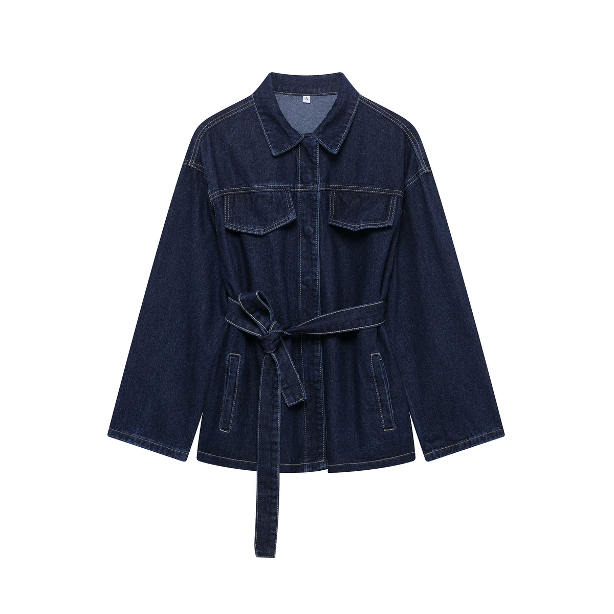 Conjunto Vaquero para Mujer | Chaqueta Vaquera con Cinturón y Vaquero Recto