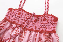 Vestido Largo Boho para Mujer | Tirantes, Crochet y Borlas, Estampado de Verano