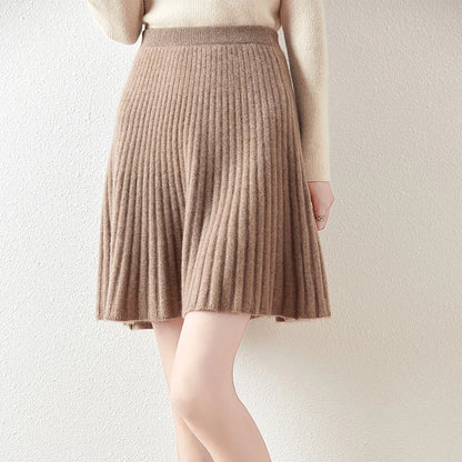 Falda Plisada de Punto para Mujer | Lana y Cashmere