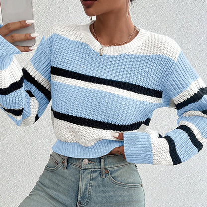 Jersey de Rayas Oversize para Mujer | Punto con Hombros Caídos