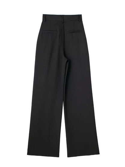 Pantalón de Pinzas Ancho para Mujer | Pantalón de Vestir Wide Leg de Tiro Alto