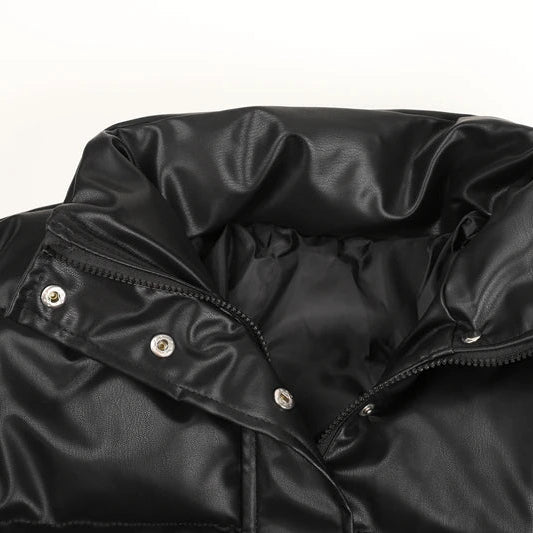 Chaqueta de Piel Sintética para Mujer | Chaquetón Corto de Invierno con Cremallera