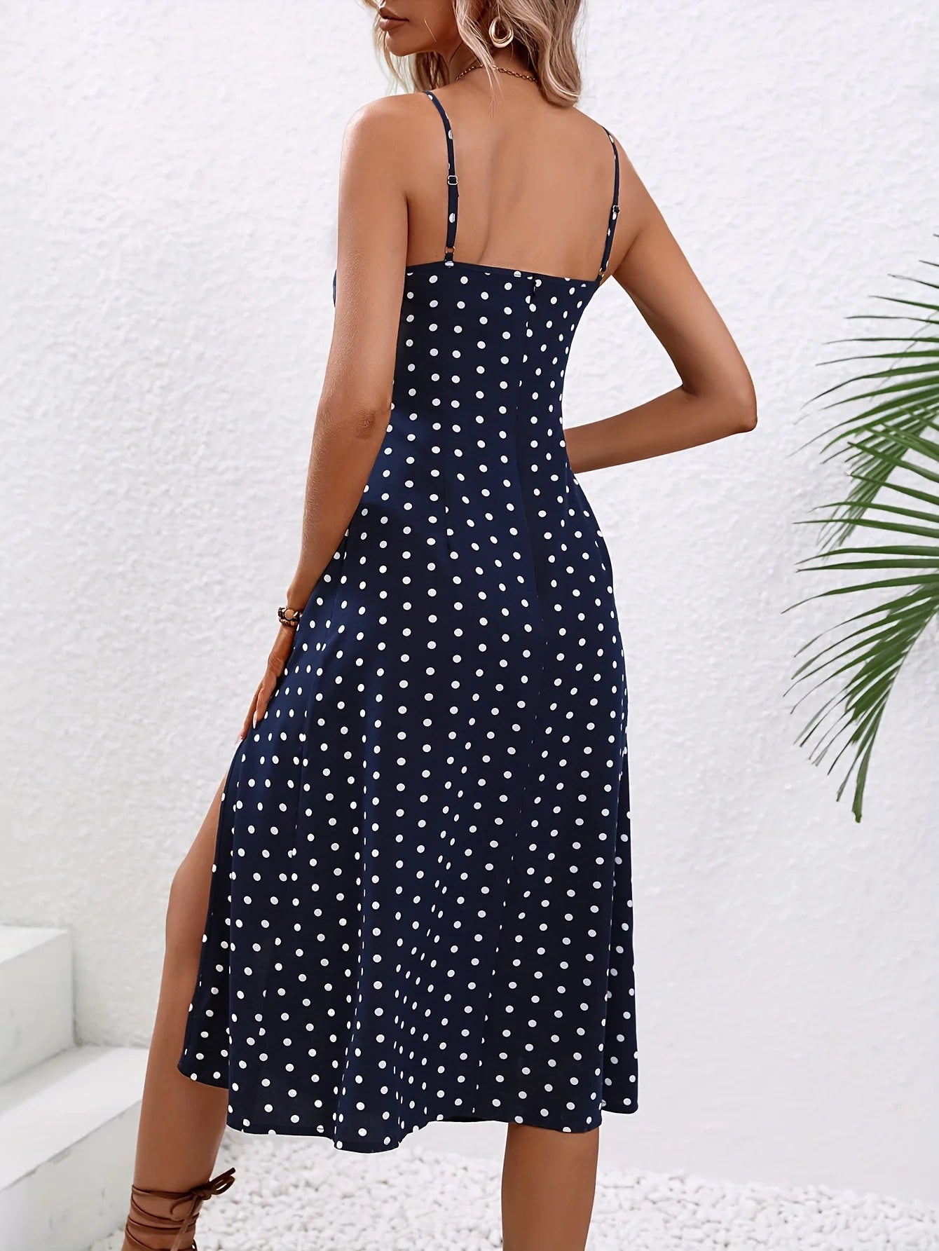 Vestido Midi de Flores con Tirantes para Mujer | Vestido Estampado de Verano Boho con Abertura