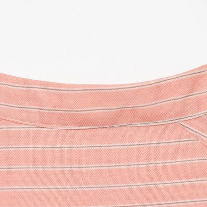 Camisa de Rayas Asimétrica para Mujer | Camisa de Cierre Cruzado y Cuello Mao