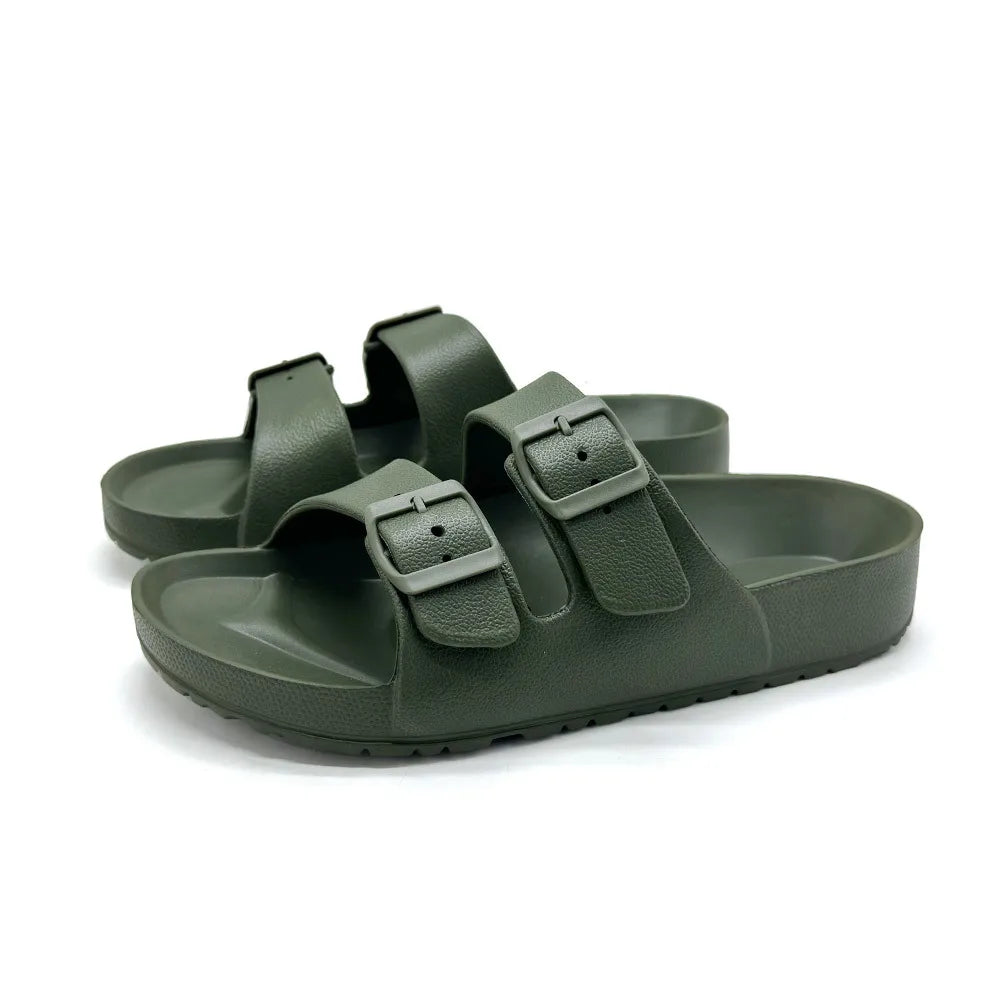 Zuecos EVA con Doble Hebilla para Mujer | Sandalias Cómodas de Verano