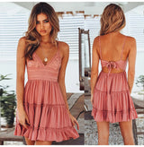 Vestido Lencero Liso para Mujer | Vestido de Tirantes de Verano Elegante