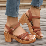 Sandalias de Tacón para Mujer | Sandalias Trenzadas de Plataforma con Tiras
