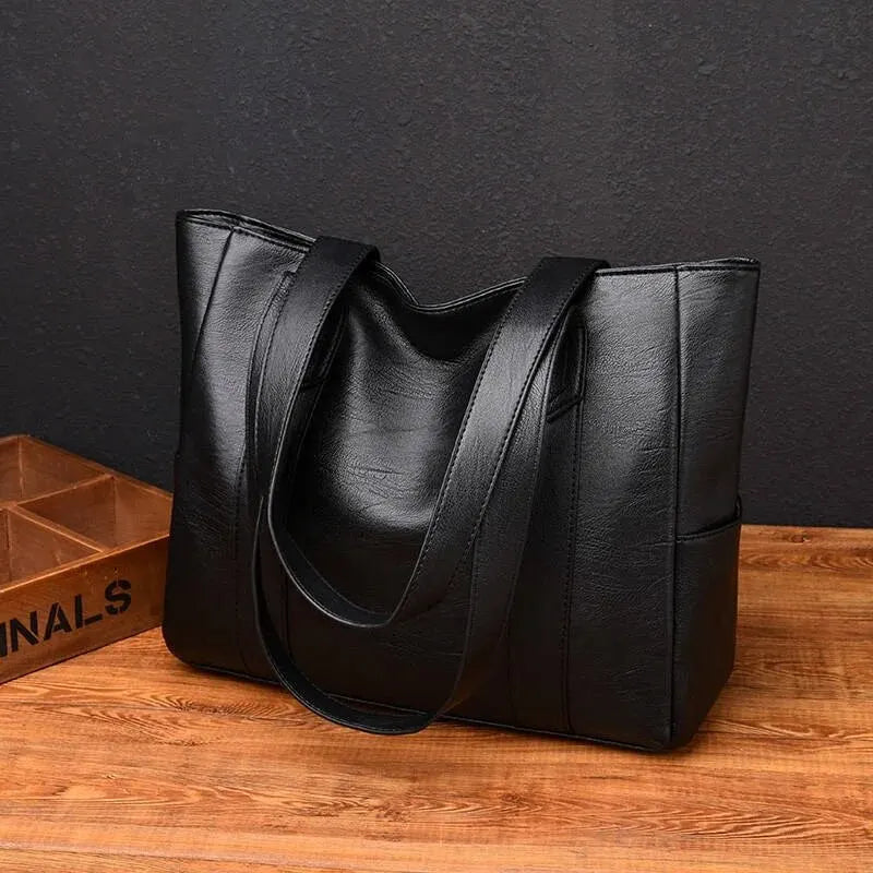 Bolso Shopper Grande Negro para Mujer | Piel Sintética