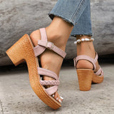 Sandalias de Tacón para Mujer | Sandalias Trenzadas de Plataforma con Tiras