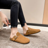 Mules de Corcho para Mujer | Zuecos Destalonados de Ante con Soporte de Arco
