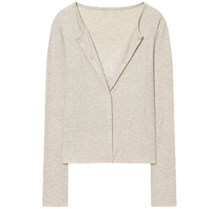 Cárdigan Corto de Punto para Mujer | Chaqueta Ligera Entallada de Manga Larga