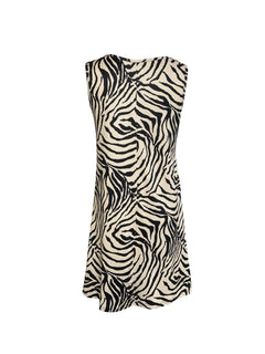 Vestido Corto de Verano para Mujer | Estampado de Cebra, Sin Mangas y Fluido