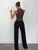 Top Anudado con Anilla para Mujer | Top de Tirantes de Verano Entallado