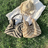 Bolso de Rafia para Mujer | Tote de Playa Tejido, Gran Capacidad