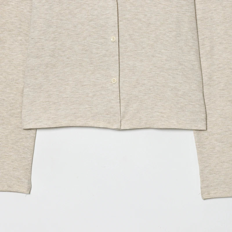 Cárdigan Corto de Punto para Mujer | Chaqueta Ligera Entallada de Manga Larga