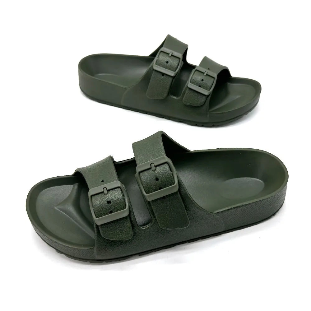 Zuecos EVA con Doble Hebilla para Mujer | Sandalias Cómodas de Verano