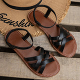 Sandalias Romanas para Mujer | Sandalias Planas de Verano con Tiras y Suela Antideslizante