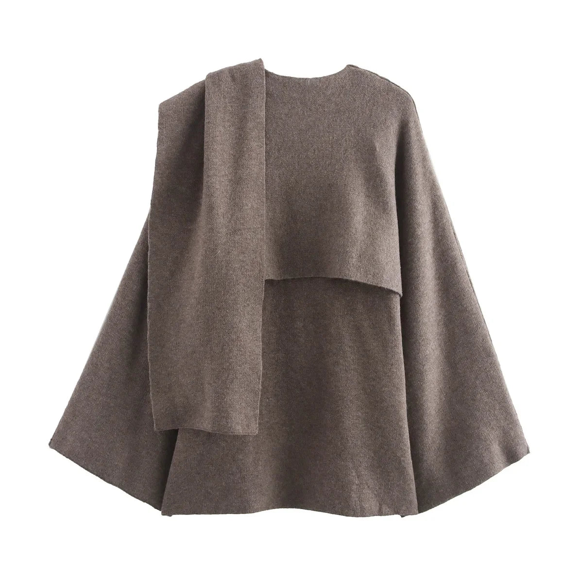 Jersey Oversize de Punto para Mujer | Con Bufanda Cruzada Estilo Capa