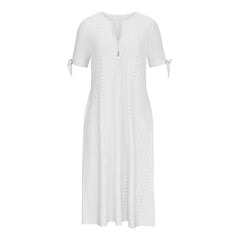 Vestido Midi Boho para Mujer | Escote en Pico, Manga Corta y Bolsillos, Verano