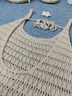 Vestido de Playa de Punto Calado para Mujer | Camisola Cover Up para Bikini
