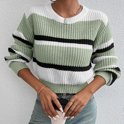Jersey de Rayas Oversize para Mujer | Punto con Hombros Caídos