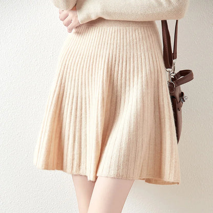 Falda Plisada de Punto para Mujer | Lana y Cashmere