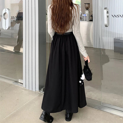 Falda Midi Plisada Coreana para Mujer | Vuelo Amplio
