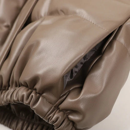 Chaqueta de Piel Sintética para Mujer | Chaquetón Corto de Invierno con Cremallera