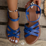 Sandalias Romanas para Mujer | Sandalias Planas de Verano con Tiras y Suela Antideslizante