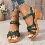 Sandalias de Tacón para Mujer | Sandalias Trenzadas de Plataforma con Tiras