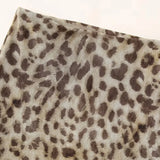 Falda Larga de Tul para Mujer | Estampado Leopardo de Cintura Alta