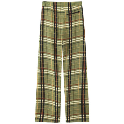 Pantalón Ancho de Cuadros para Mujer | Baggy Tobillero de Tiro Alto