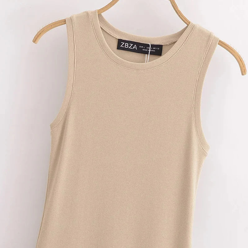 Vestido Largo Canalé para Mujer | Vestido Maxi de Tirantes Anchos de Verano