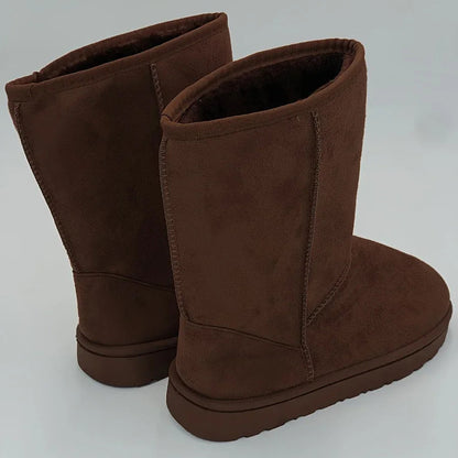 Botas de Nieve Planas para Mujer | Botas de Invierno Acolchadas sin Cordones