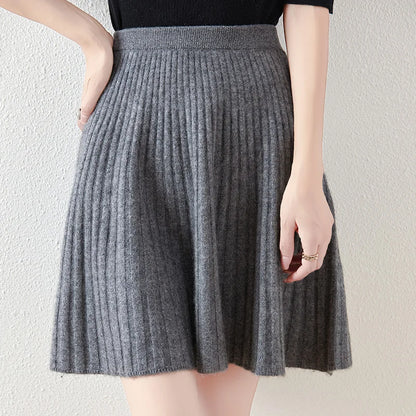 Falda Plisada de Punto para Mujer | Lana y Cashmere