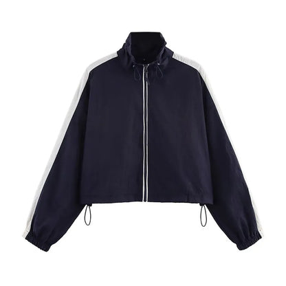 Anorak Cropped Colorblock para Mujer | Cuello Alto
