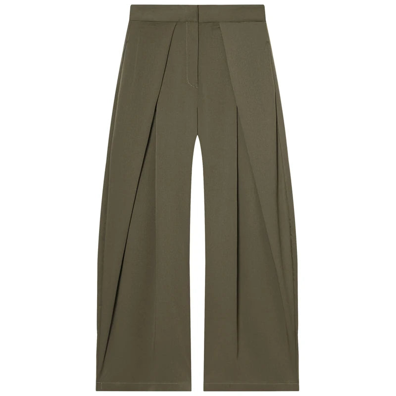 Pantalón Ancho Plisado para Mujer | Baggy de Cintura Alta y Pinzas
