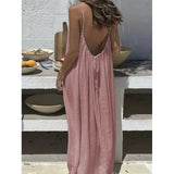 Vestido Largo de Verano de Tirantes para Mujer | Vestido Maxi de Playa con Espalda Descubierta