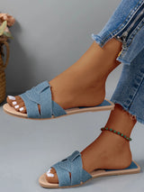 Sandalias Planas para Mujer | Sandalias de Verano de Rejilla Tejida Cómodas