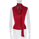 Top de Tirantes para Mujer | Camiseta sin Mangas de Punto con Escote en V