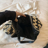 Bolso de Rafia para Mujer | Tote de Playa Tejido, Gran Capacidad