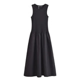 Vestido Largo Canalé para Mujer | Vestido Maxi de Tirantes Anchos de Verano