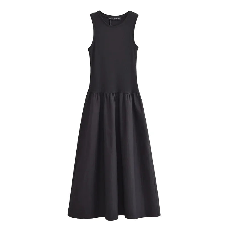 Vestido Largo Canalé para Mujer | Vestido Maxi de Tirantes Anchos de Verano