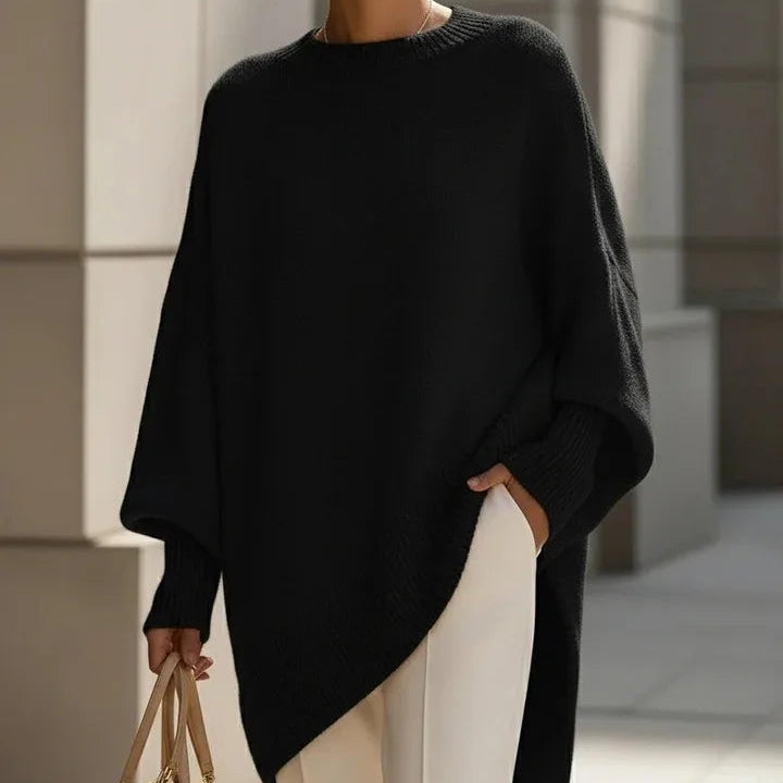 Jersey Oversize Largo para Mujer | Jersey de Punto Asimétrico con Aberturas Laterales