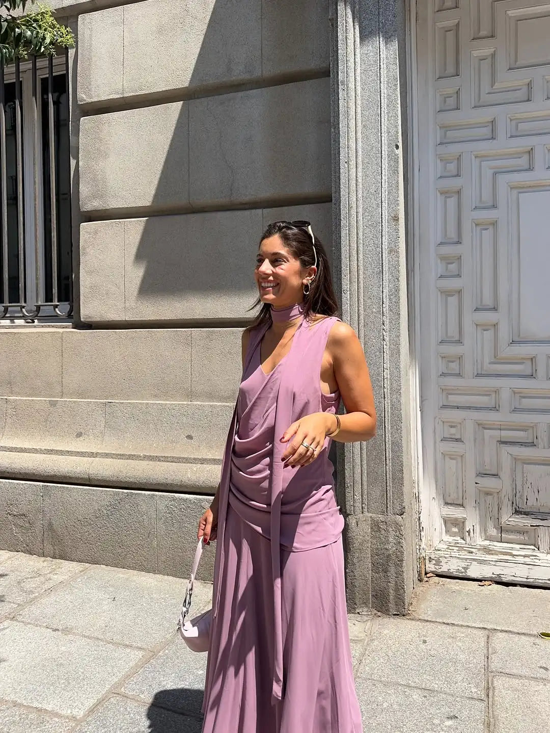 Vestido Largo de Gasa para Mujer | Cuello Halter y Cintura Plisada, Verano